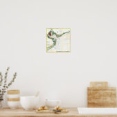 Poster Carte antique Charleston Harbour Caroline du Sud (Cuisine)