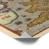 Poster Carte antique d'Angleterre de 1573 (Coin)