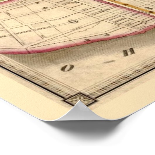 Poster Carte antique de Cincinnati Ohio (Coin)