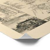 Poster Carte antique de Columbus, Ohio & Franklin Comté (Coin)