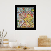 Poster Carte antique de Fiesland - Fryslân - Frise occide (Cuisine)