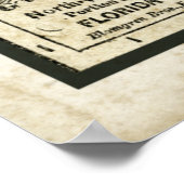 Poster Carte antique de Floride (Coin)