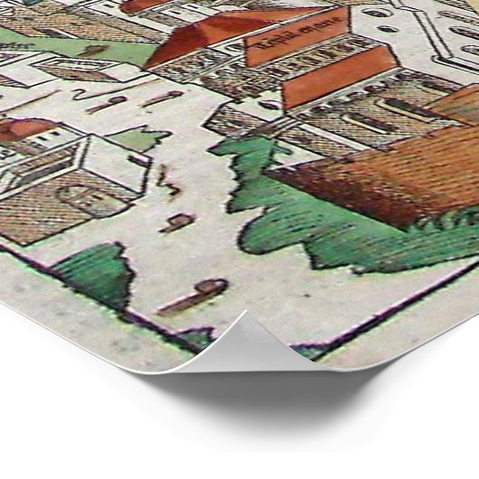 Poster Carte antique de Jérusalem (Coin)