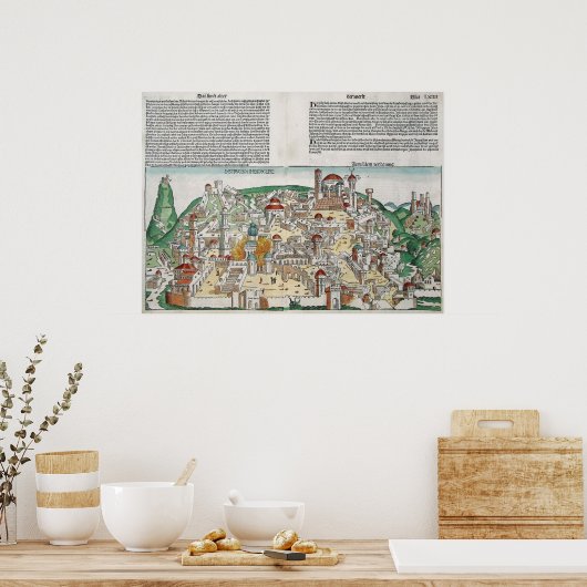 Poster Carte antique de Jérusalem (Cuisine)