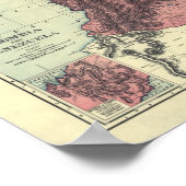 Poster Carte antique de la Colombie et du Venezuela 1898 (Coin)