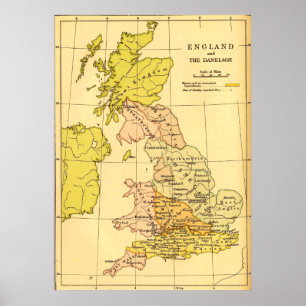 Poster Carte antique de la Grande-Bretagne