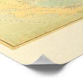 Poster Carte antique de la mer des Caraïbes (Coin)