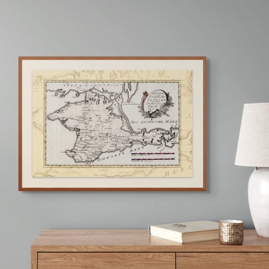 Poster Carte antique de la péninsule de Crimée