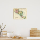 Poster Carte antique de l'Amérique centrale (Cuisine)