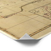 Poster Carte antique de l'Australie vers 1770 (Coin)