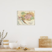 Poster Carte antique de l'Empire autrichien (Cuisine)