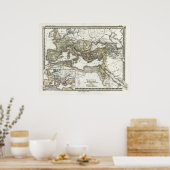 Poster Carte antique de l'Empire romain (Cuisine)
