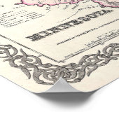 Poster Carte antique de l'état du Minnesota (Coin)