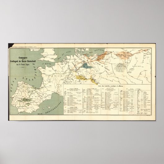 Poster Carte antique de l'Europe, Empire Napoléon (Devant)