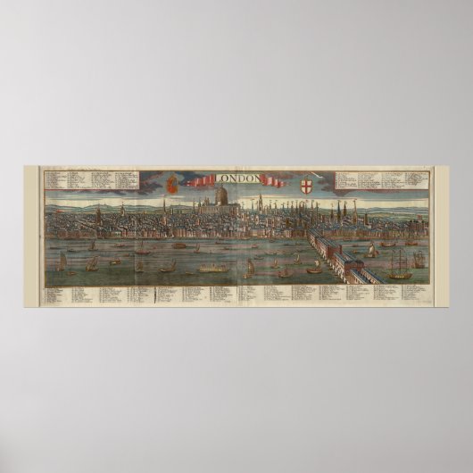 Poster Carte antique de Londres Imprimer (Devant)