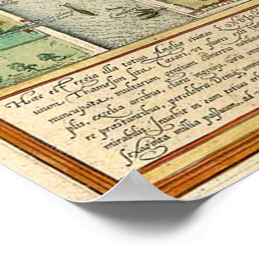 Poster Carte antique de Londres par Braun & Hogenberg (Coin)