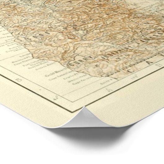 Poster Carte antique de l'Oregon (Coin)