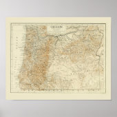 Poster Carte antique de l'Oregon (Devant)