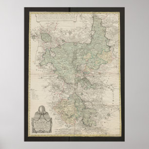 Poster Carte antique de Magdeburg, cartographie allemande