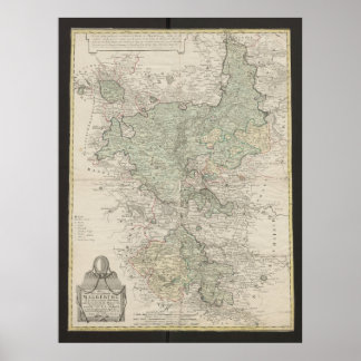 Poster Carte antique de Magdeburg, cartographie allemande