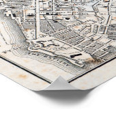 Poster Carte antique de New York (Coin)