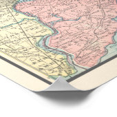 Poster Carte antique de New York City (Coin)