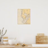 Poster Carte antique de Tampa Bay Floride (Cuisine)