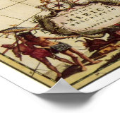 Poster Carte antique des Amériques par Johannes De Ram (Coin)