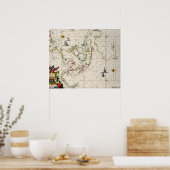 Poster Carte antique des Indes orientales (Cuisine)