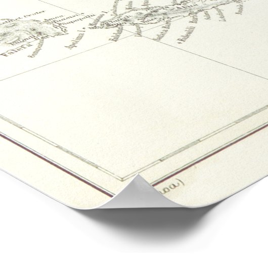 Poster Carte antique des Samoa (Coin)