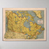 Poster Carte antique du Canada (Devant)