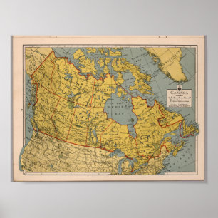 Poster Carte antique du Canada