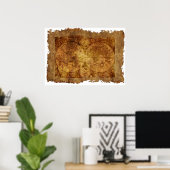 Poster Carte antique du monde (Bureau à domicile)