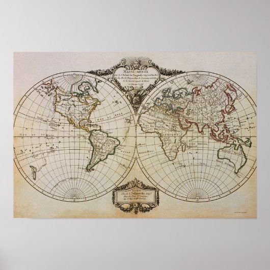 Poster Carte antique du monde (Devant)