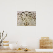 Poster Carte antique du monde (Cuisine)