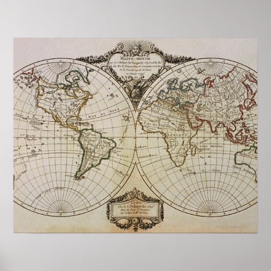 Poster Carte antique du monde (Devant)