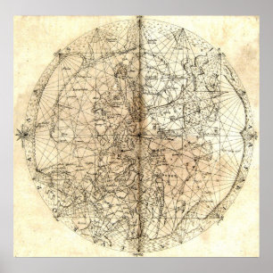 Poster Carte antique du monde