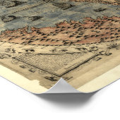 Poster Carte antique du monde en 1565 (Coin)