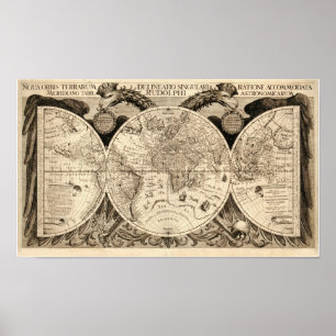 Poster Carte antique du monde par Philipp Eckebrecht -