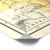 Poster Carte antique du Queensland Australie (Coin)