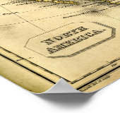 Poster Carte Antquie de l'Amérique du Nord (Coin)