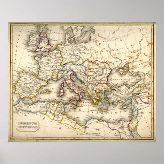 Poster Carte Antquie de l'Empire romain antique (Devant)