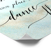 Poster Carte Aqua et Gold Beach Plaque de danse (Coin)