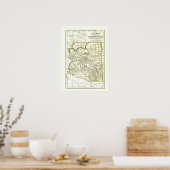 Poster Carte Arizona 1891 Villes, Rail et Réservations (Cuisine)