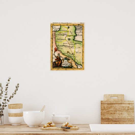 Poster Carte arménienne de 1684 (Cuisine)