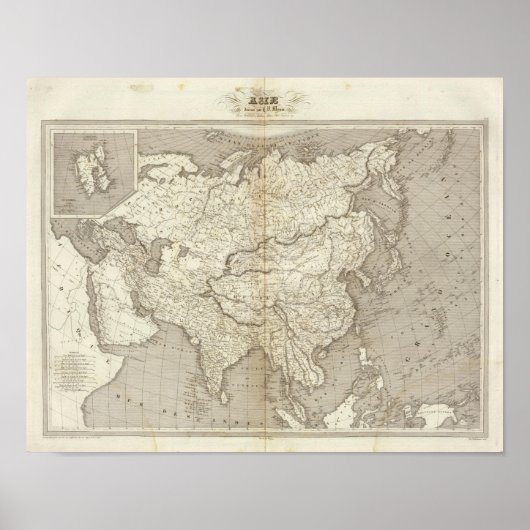 Poster Carte Asie (Devant)