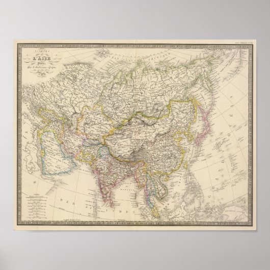 Poster Carte Asie 2 (Devant)