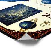 Poster Carte astronomique de Neptune et de ses lunes (Coin)