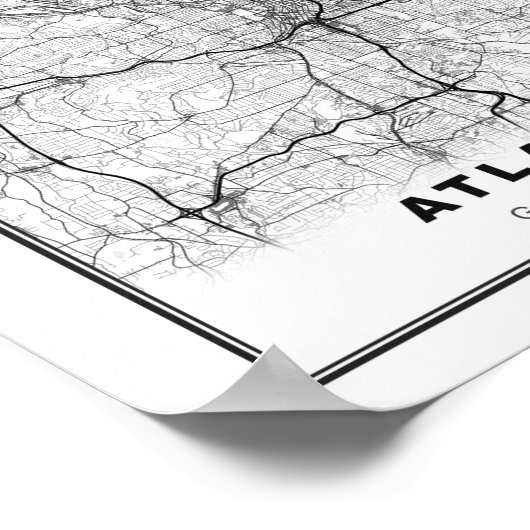 Poster Carte Atlanta (Coin)