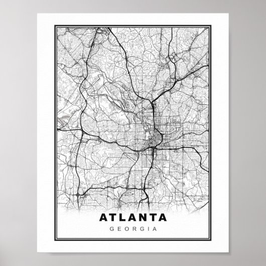 Poster Carte Atlanta (Devant)